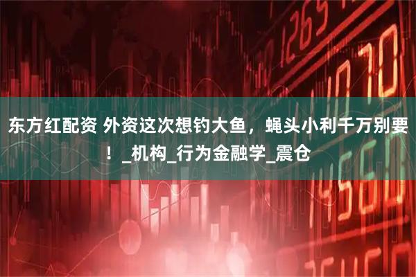 东方红配资 外资这次想钓大鱼，蝇头小利千万别要！_机构_行为金融学_震仓